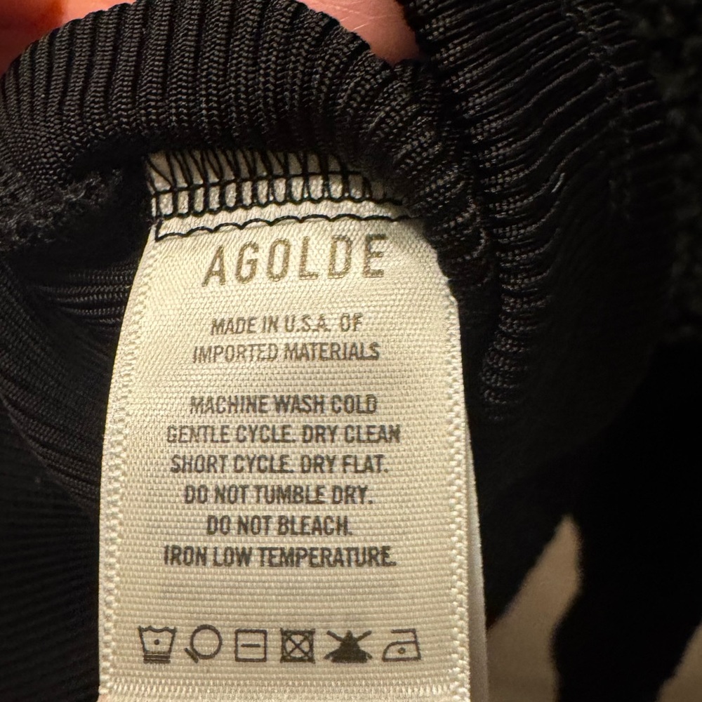 Agolde Black Ribbed Top - Picture 4 of 5